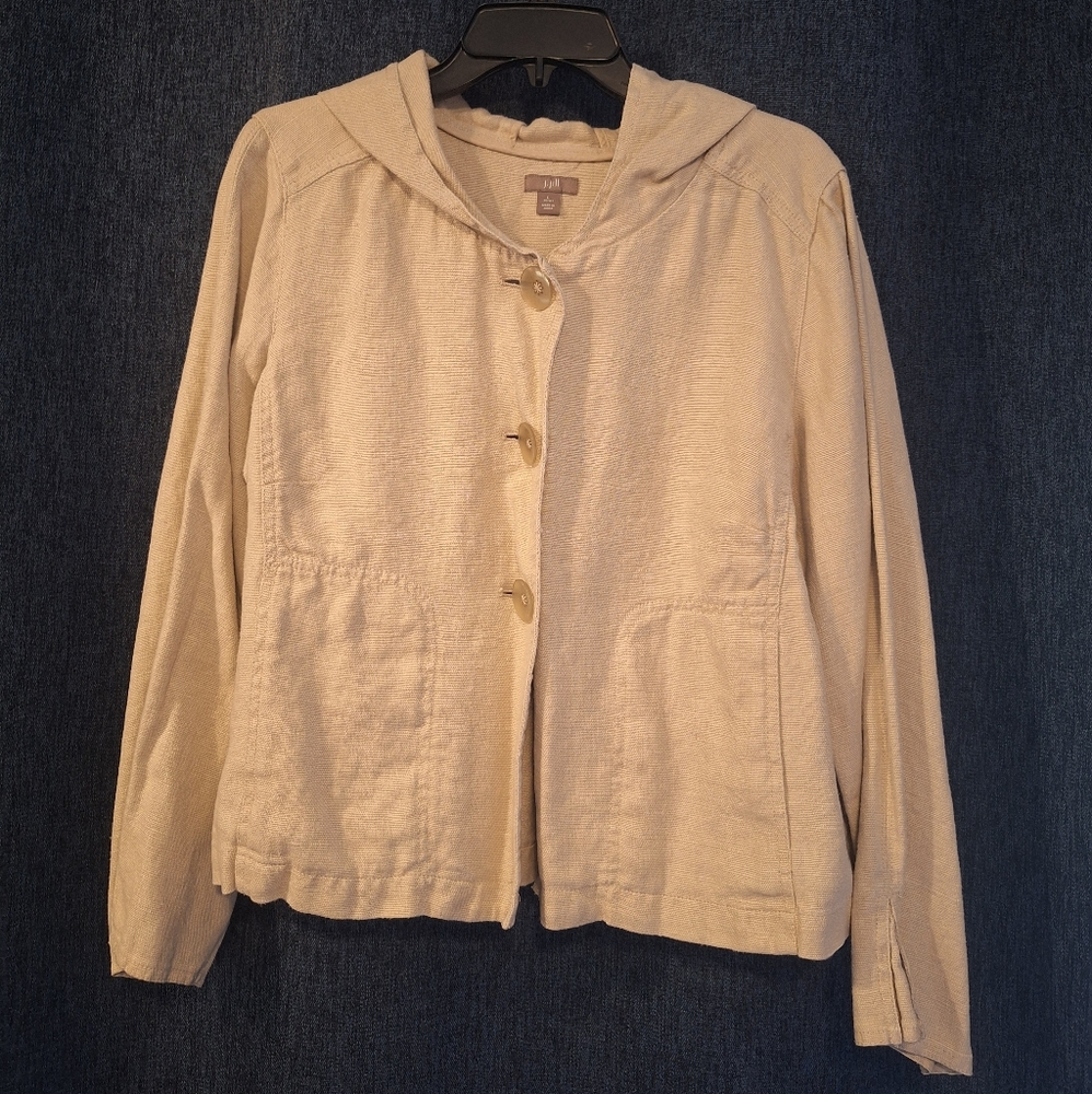 J. Jill Tan Lightweight 100% Hemp Jacket